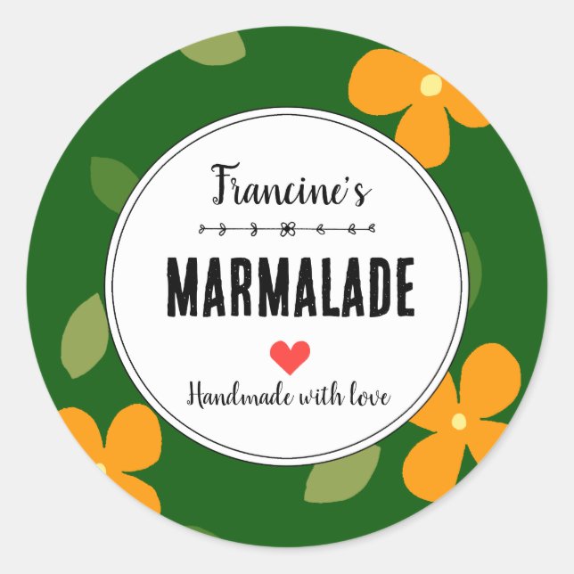 Sticker Rond Fruits de Marmalade maison Conserver Cadeau person (Devant)