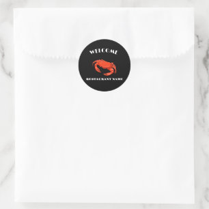 Sticker Rond Fruits de mer modernes accueil Crabe rouge personn