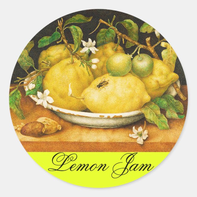 STICKER ROND FRUITS DE SAISON JAM DE LÉMON, PRÉSERVE, JAR DE CA (Devant)