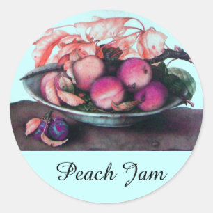 Sticker Rond FRUITS DE SAISON / PEACH Preserve Canning Jar