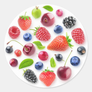 Sticker Rond Fruits frais en cercle