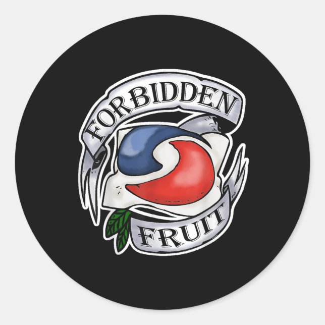 Sticker Rond Fruits interdits Stupide Ado Challenge Tattoo Pod (Devant)