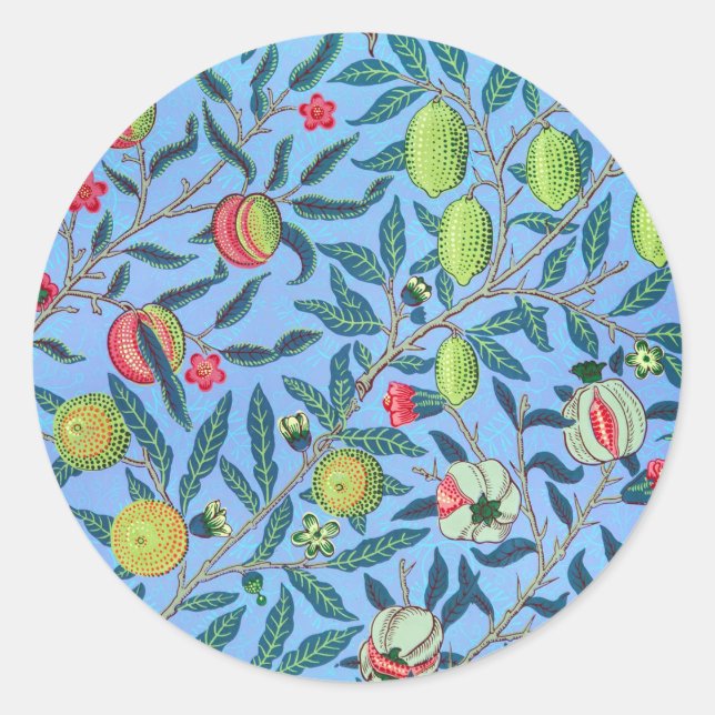 Sticker Rond Fruits ou grenade de William Morris (Devant)