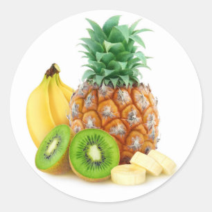 Sticker Rond Fruits tropicaux