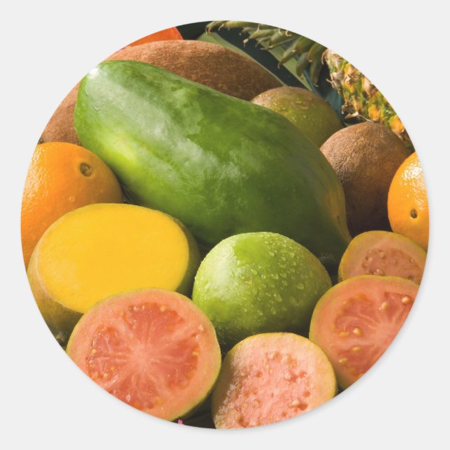 Sticker Rond Fruits tropicaux (Devant)