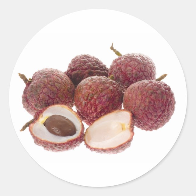 Sticker Rond Fruits tropicaux - Lychees (Devant)
