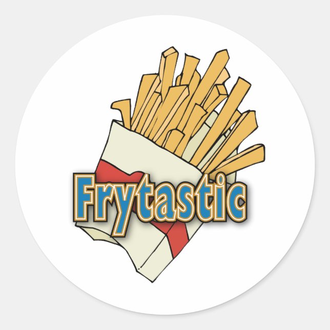 Sticker Rond Frytastic ~ French Fries Fantastic Junk Foods (Devant)