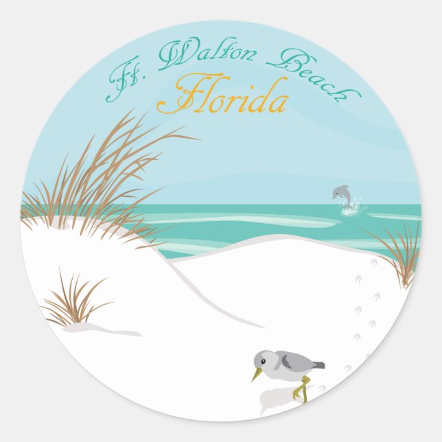 Sticker Rond Ft. Walton Beach (Floride) (Devant)