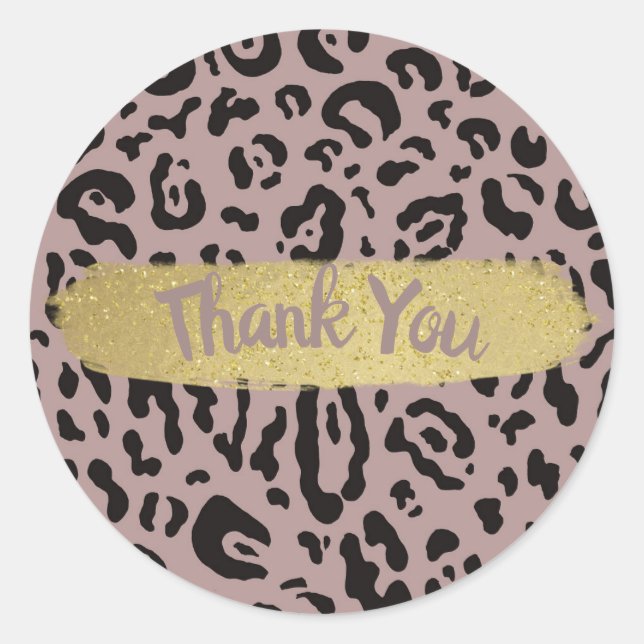 Sticker Rond Fuchsia Rose Tacheté Guépard Léopard Animal Fête (Devant)
