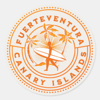 Sticker Rond Fuerteventura Canary Islands Surf Souvenir
