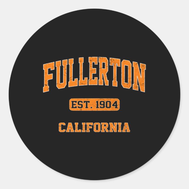 Sticker Rond Fullerton California Ca State Style sportif (Devant)