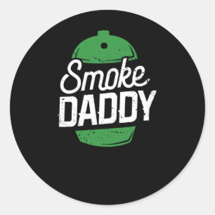 Sticker Rond Fumée Papa Vert Oeuf Pitmaster Papa Bbq Grill