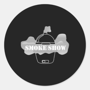 Sticker Rond Fumée Show Bbq