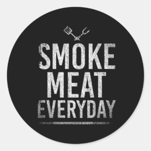 Sticker Rond Fumer de la viande tous les jours Rbecue