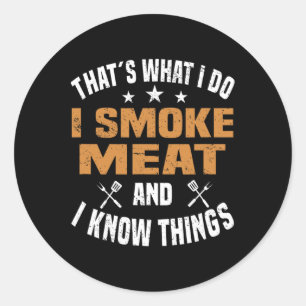 Sticker Rond Fumer Viande Barbecue Griller Fumer Viande fumée