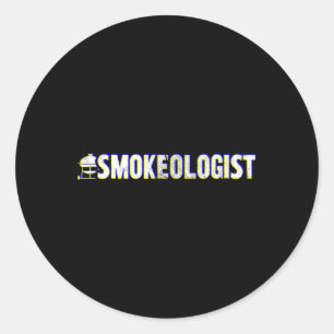 Sticker Rond Fumeur amusant' - Grill Bbq