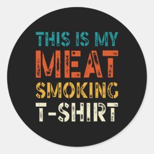 Sticker Rond Fumeur de barbecue rétro Drapeau américain vintage