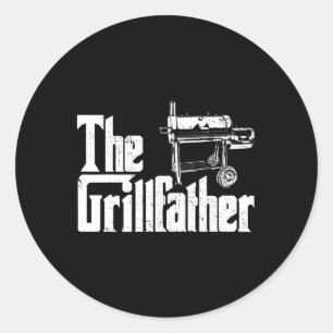 Sticker Rond Fumeur de grillades et chef de grill Grillfather g