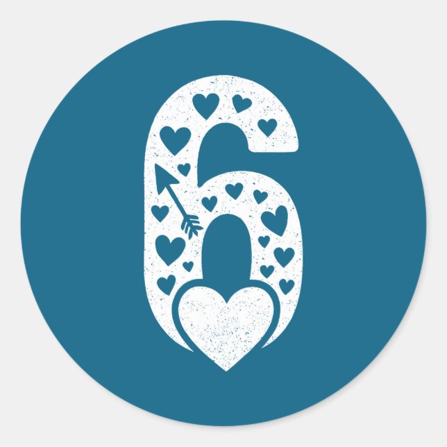 Sticker Rond Fun 67 Number 6-7 6 7 Matching Valentine Six Seven (Devant)