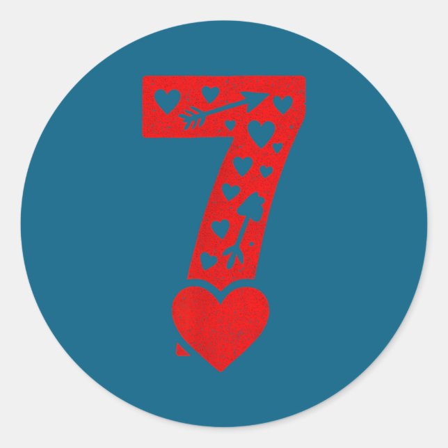 Sticker Rond Fun 67 Number 6-7 6 7 Matching Valentine Six Seven (Devant)