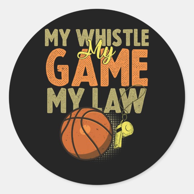 Sticker Rond Fun Basketball Réf 1 (Devant)