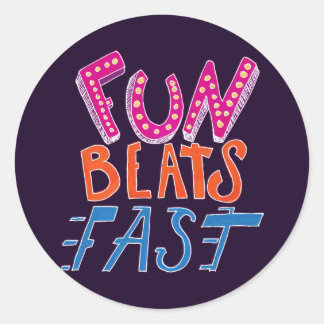 Sticker Rond Fun Beats Fast