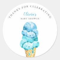 Fun Blue Ice Cream Baby shower Favoriser