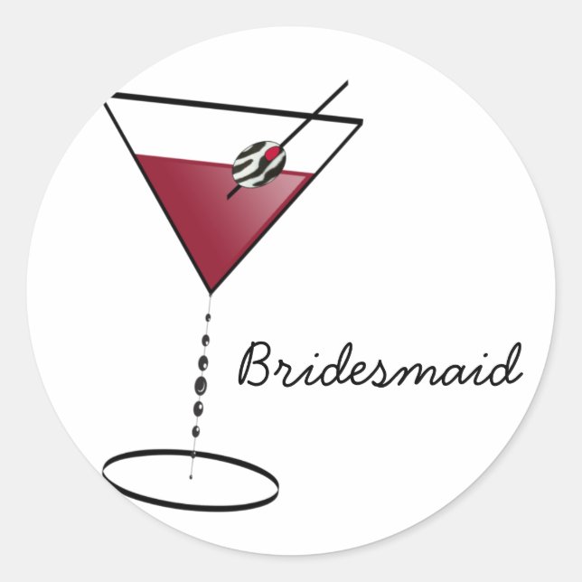 Sticker Rond Fun Bridesmaid Faveurs (Devant)