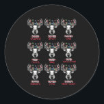 Sticker Rond Fun Christmas Deer Bow Chasse Père Noël Hommes Fem<br><div class="desc">Fun Christmas Deer Bow Chasse Père Noël Hommes Femmes Chasseur</div>