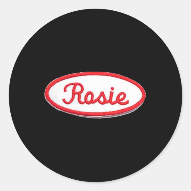 Sticker Rond Fun Cute Rosie le Riveter Costume féministe (Devant)