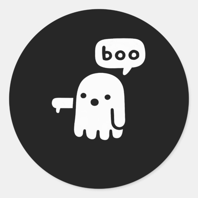 Sticker Rond Fun Fun Chunky Fantôme De Désapprobation Boo Hallo (Devant)