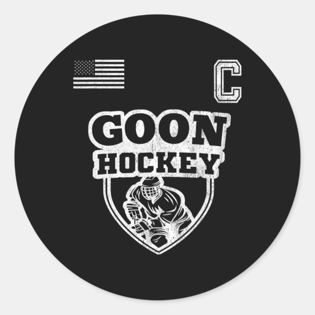 Sticker Rond Fun Ice Hockey - Team Goe Capitaine (Devant)