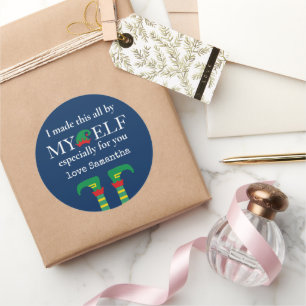 Sticker Rond Fun J'ai fait cela par My Elf Name Blue