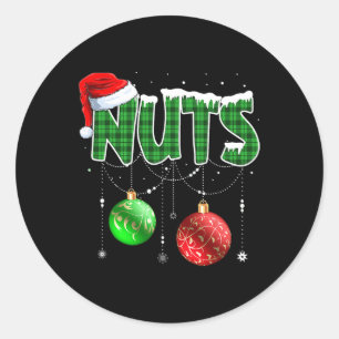 Sticker Rond Fun Jeu de poitrine Noix de Noël Correspondant Cou