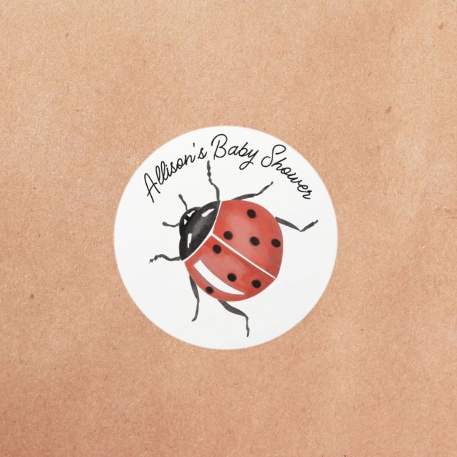 Sticker Rond Fun ladybug Baby Shower  (Créateur téléchargé)