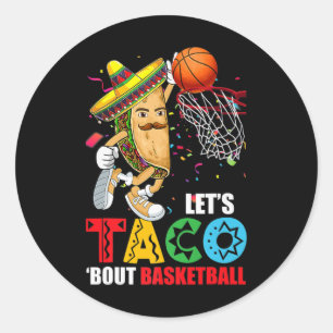 Sticker Rond Fun Lets Taco sur Bysketbyll Mexique Cinco De Mayo