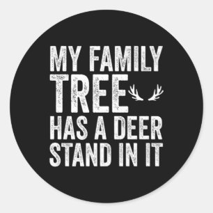 Sticker Rond Fun my family tree has a