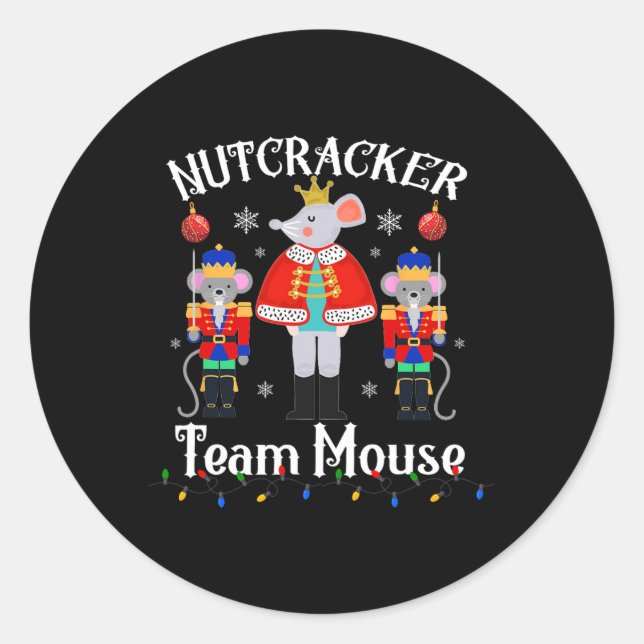 Sticker Rond Fun Nutcracker Soldier Toy Christmas Dance Team Mo (Devant)