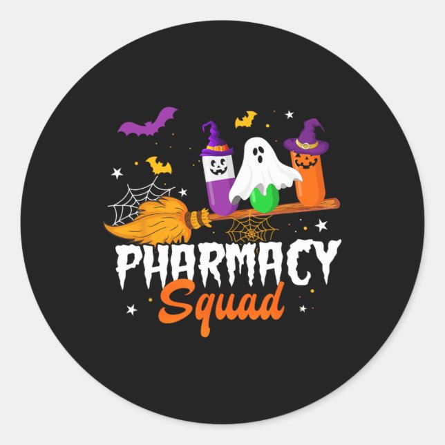 Sticker Rond Fun Pills Pharmad Squad Pharmacist Technicien Hal (Devant)