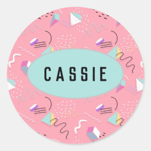 Sticker Rond Fun Pink 1990