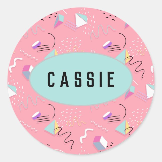 Sticker Rond Fun Pink 1990 (Devant)