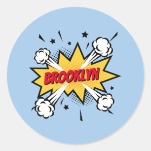 Sticker Rond Fun pop art bande dessinée style légende logo