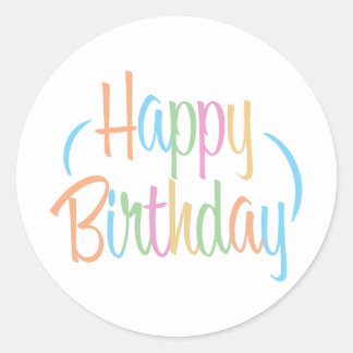 Sticker Rond Fun Retro Joyeux anniversaire