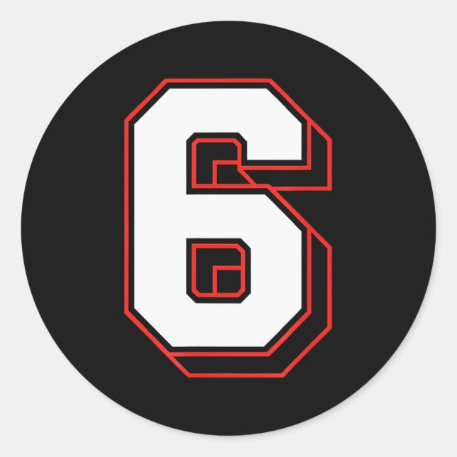 Sticker Rond Fun Six Seven 6 7 Meme Design  (Devant)