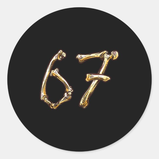 Sticker Rond Fun Six Seven 6 7 Meme Design Couples Halloween  (Devant)