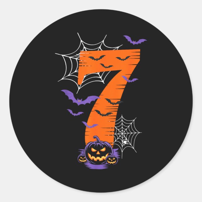 Sticker Rond Fun Six Seven 6 7 Meme Design Couples Halloween  (Devant)