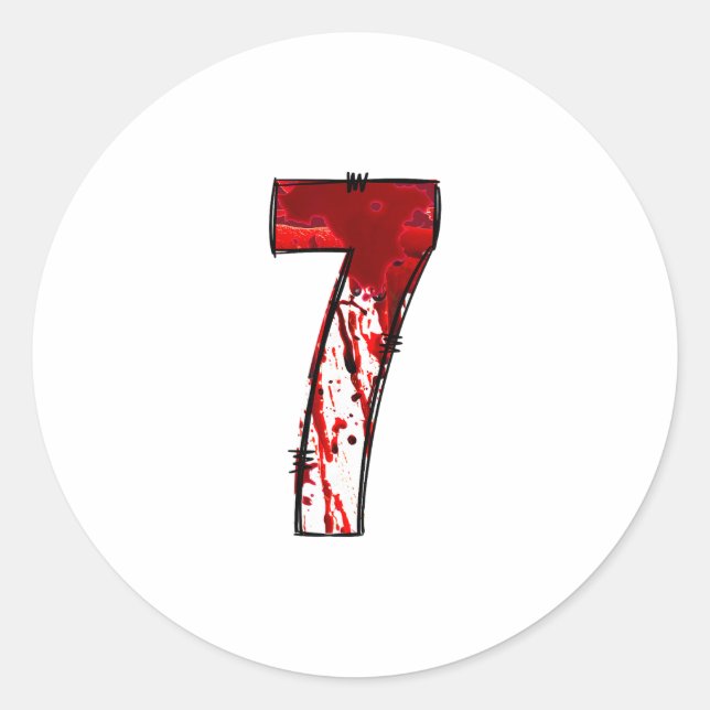 Sticker Rond Fun Six Seven 6 7 Meme Design Couples Halloween Ho (Devant)