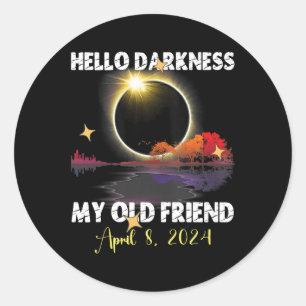 Sticker Rond Fun Solare Eclipse 2024 Pour Le Avril 8 2024 Solar