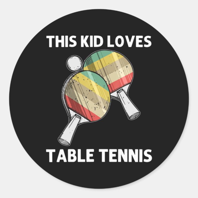 Sticker Rond Fun Table Tennis For Kids Girls Ping Pong Ball Tea (Devant)