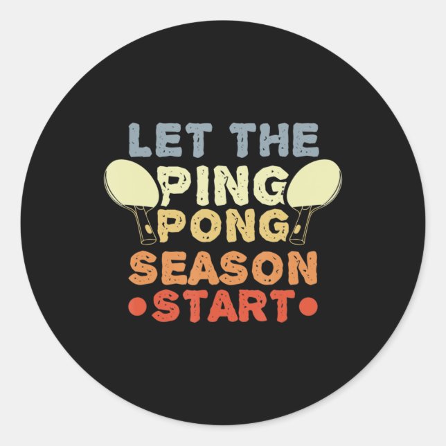 Sticker Rond Fun Table Tennis Quersey pour Ping Pong Player (Devant)